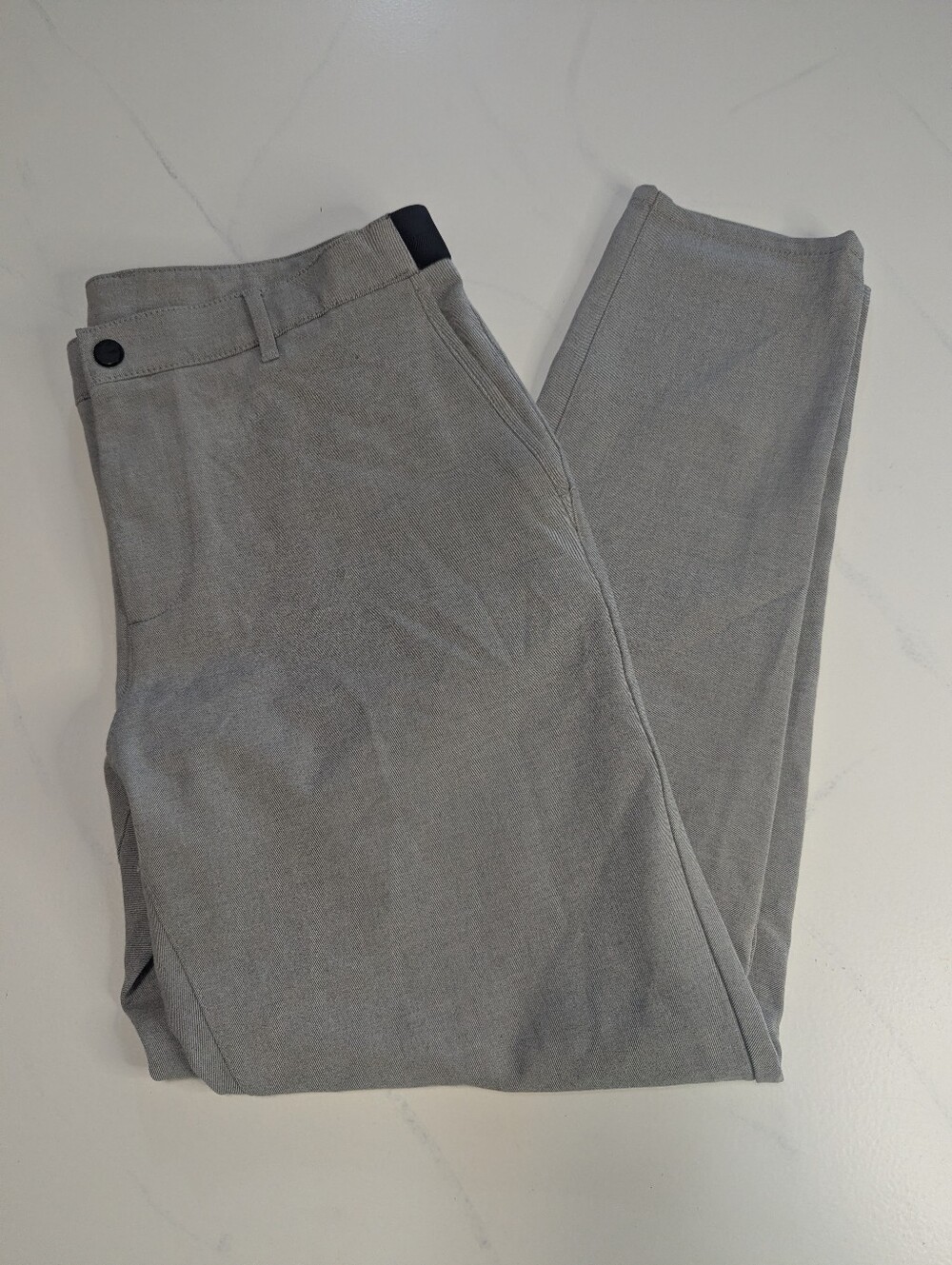 Zara Man Grey Textured Semi-Stretch Dress Pants Trousers Size XL